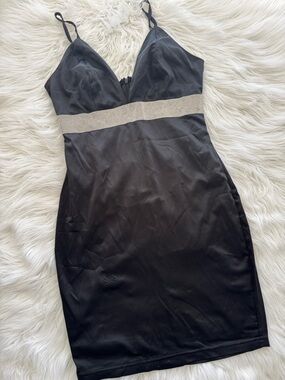 AKIRA Black Satin Mini Dress – Worn Once – Size Small